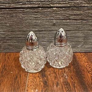 Vintage Crystal Glass Salt & Pepper Shakers from West Germany